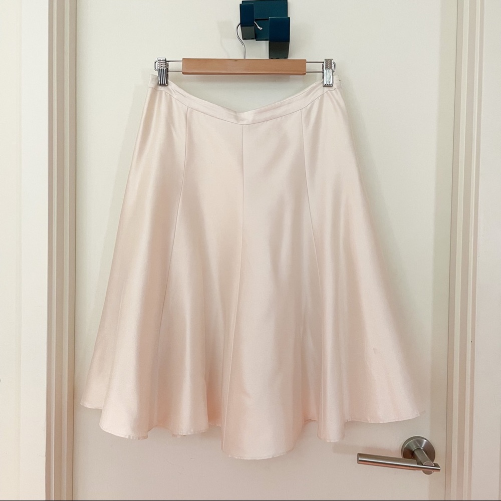 100% silk ivory A-line skirt